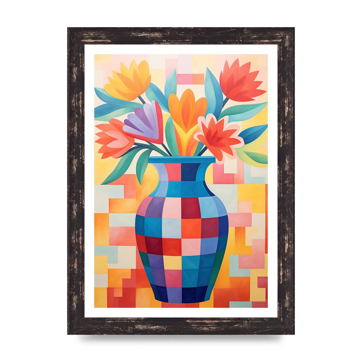 Vase with Lively Bouquet of 15
