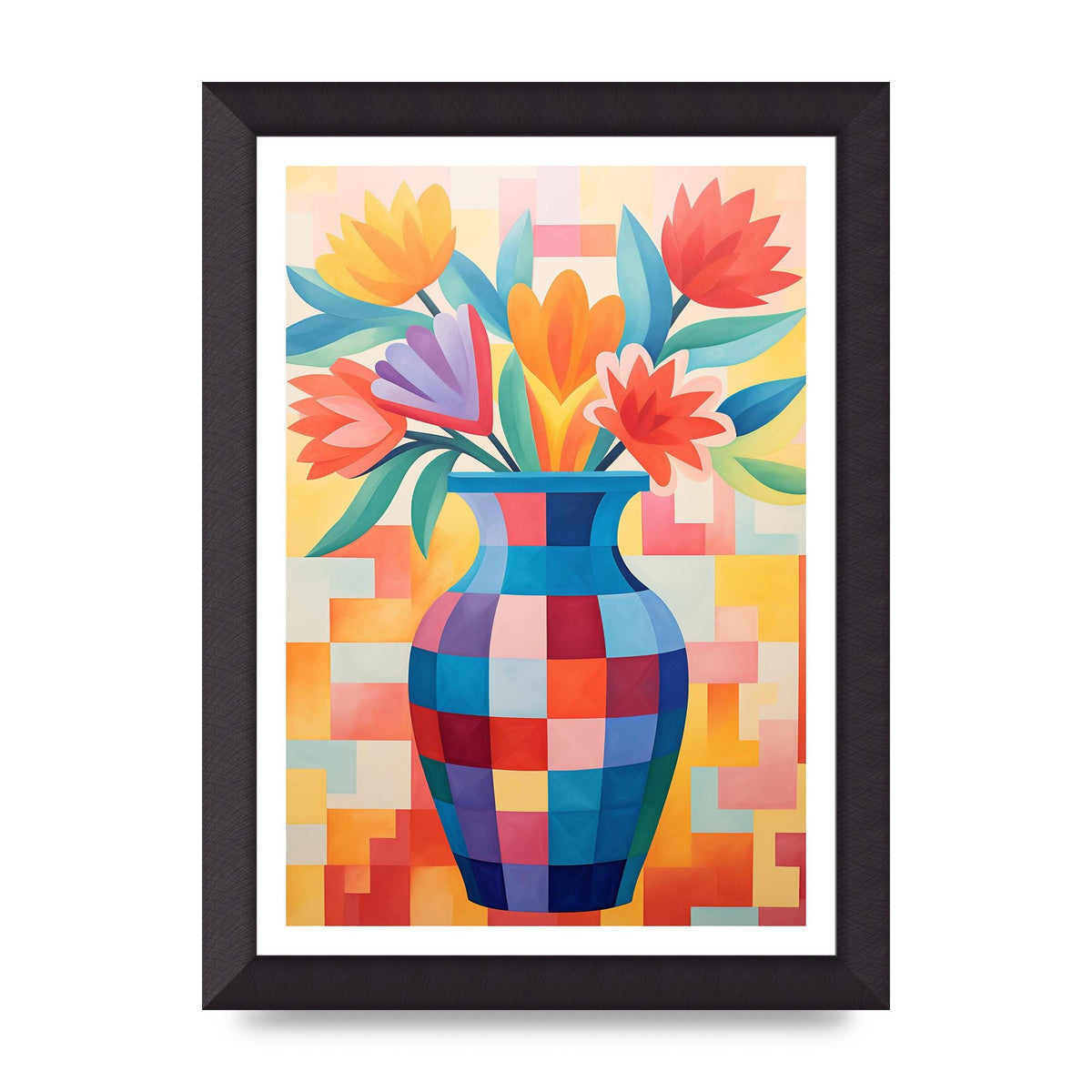 Vase with Lively Bouquet of 15