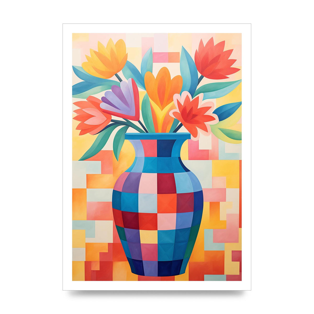 Vase with Lively Bouquet of 15