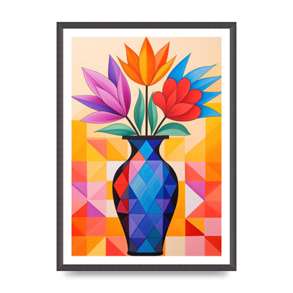 16 Flowers in Vibrant Color Vase