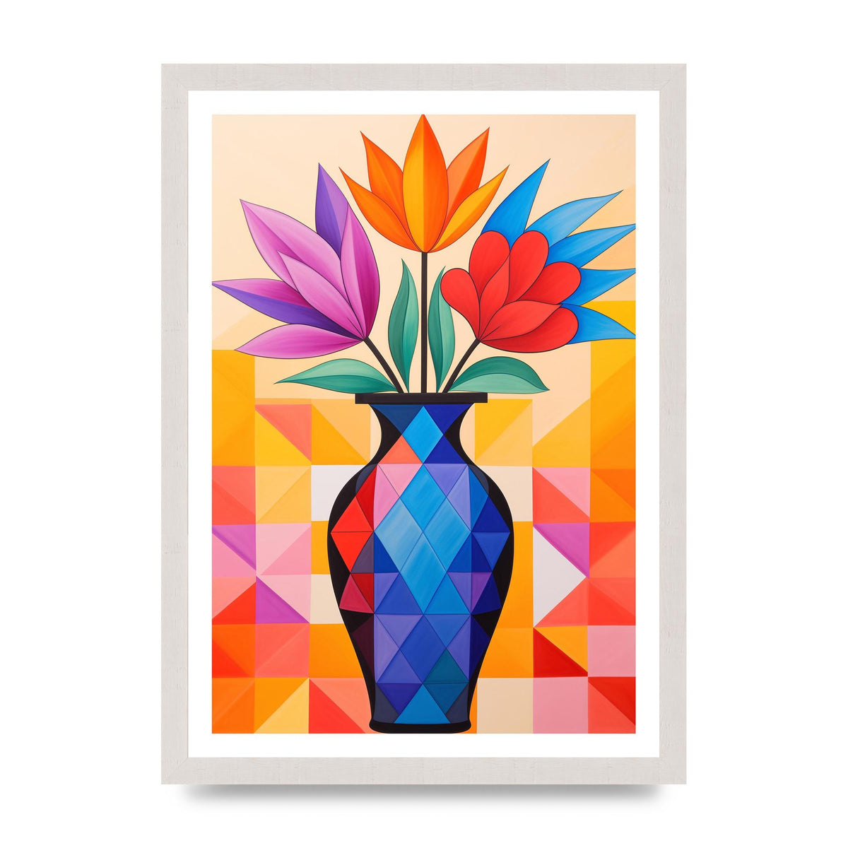 16 Flowers in Vibrant Color Vase