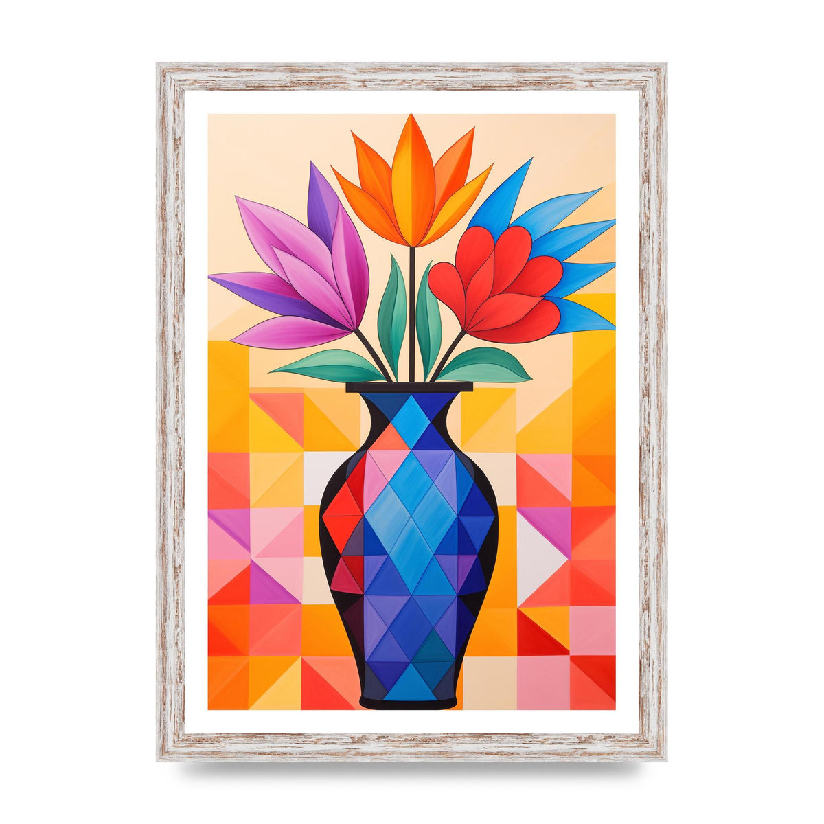 16 Flowers in Vibrant Color Vase