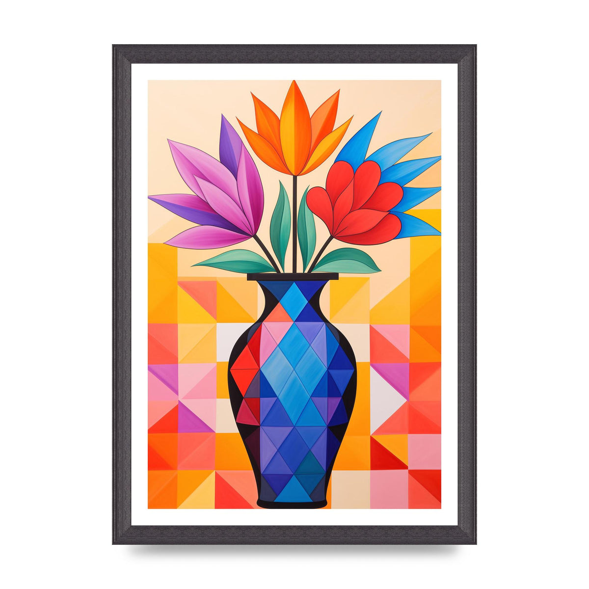 16 Flowers in Vibrant Color Vase