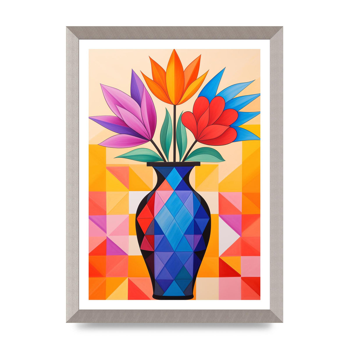 16 Flowers in Vibrant Color Vase