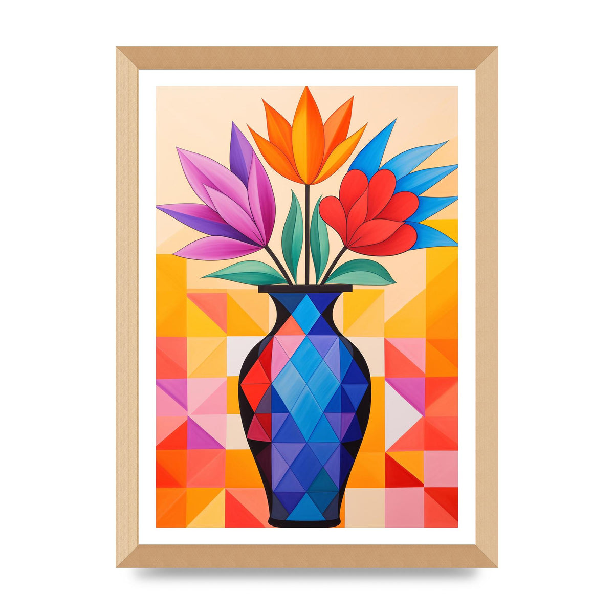 16 Flowers in Vibrant Color Vase