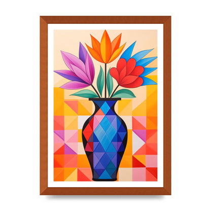 16 Flowers in Vibrant Color Vase