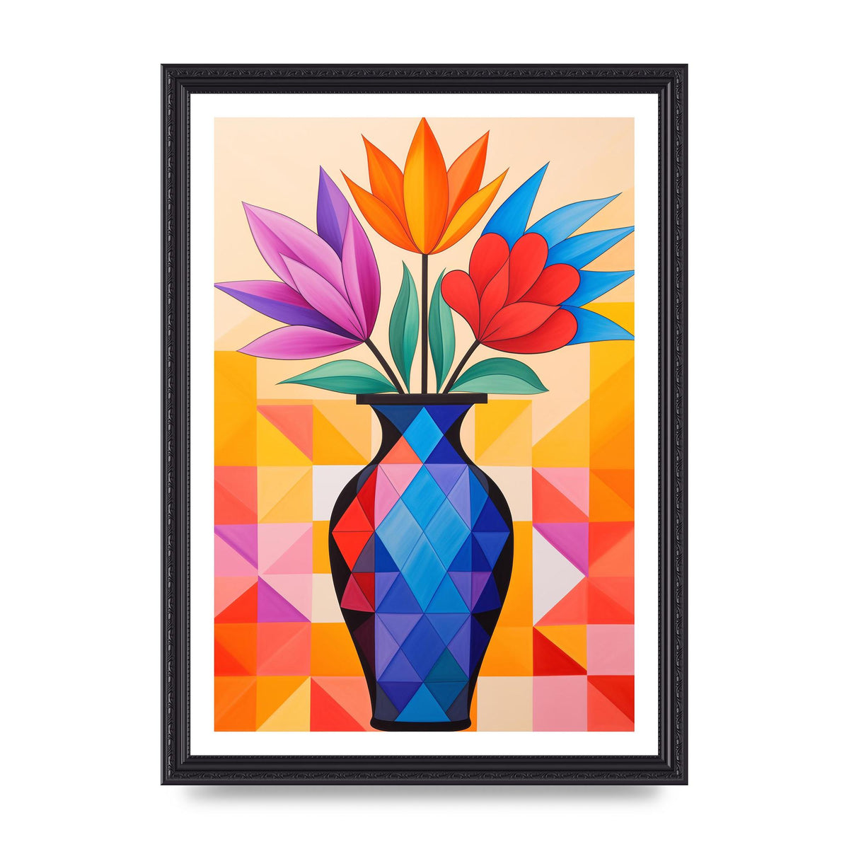16 Flowers in Vibrant Color Vase