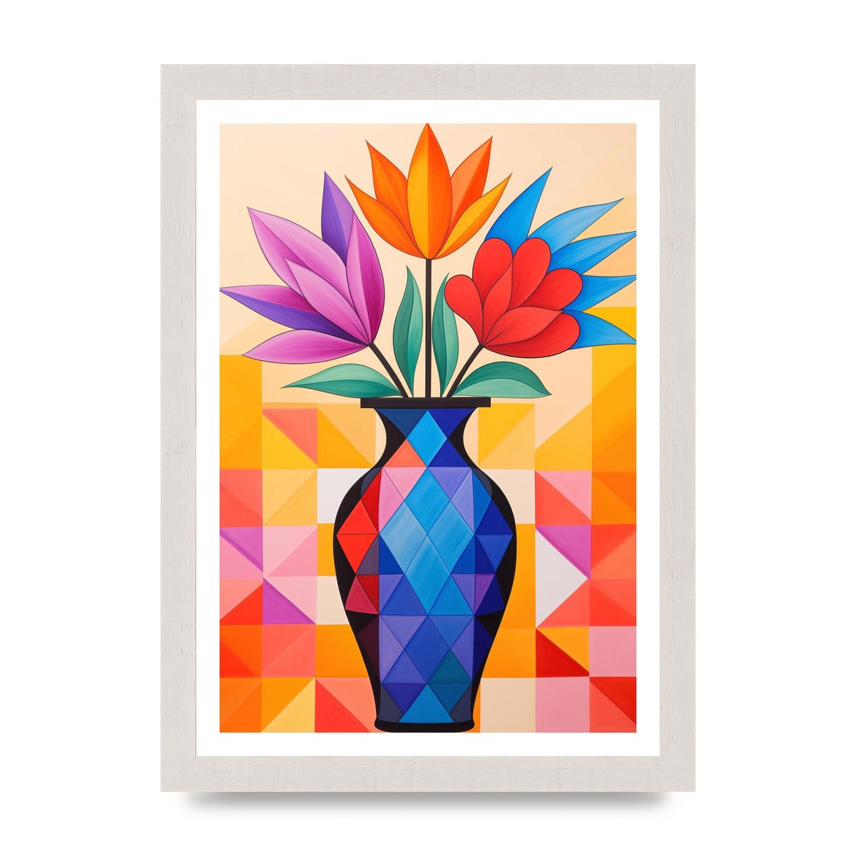 16 Flowers in Vibrant Color Vase
