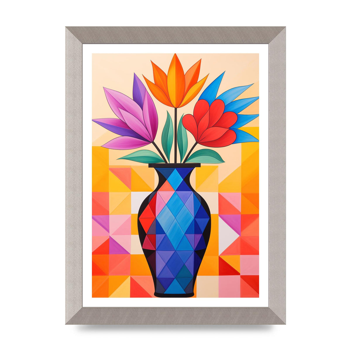 16 Flowers in Vibrant Color Vase