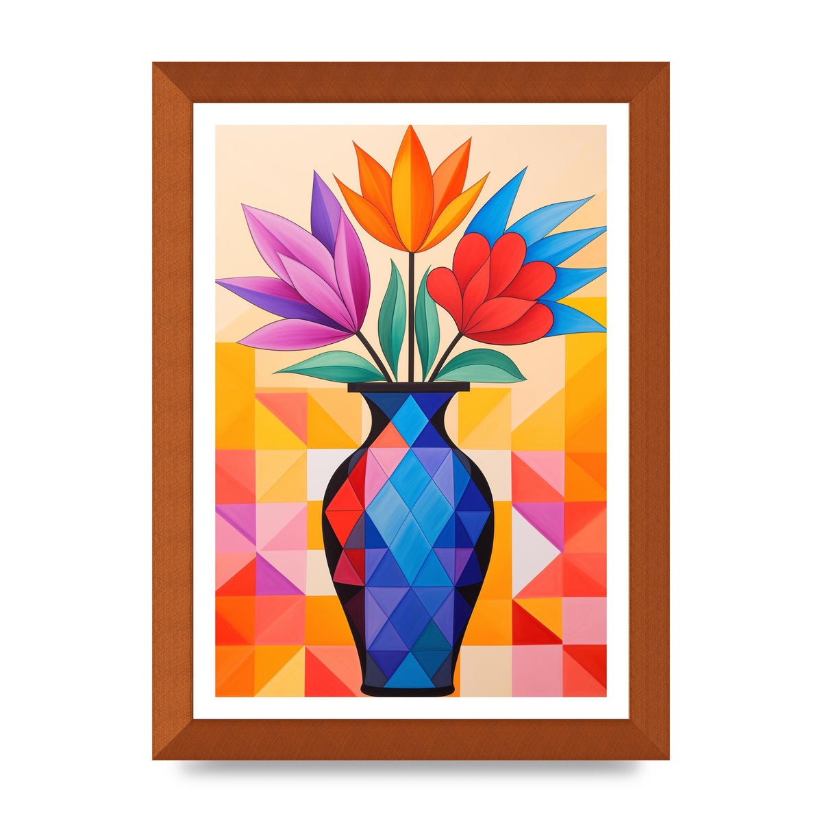 16 Flowers in Vibrant Color Vase