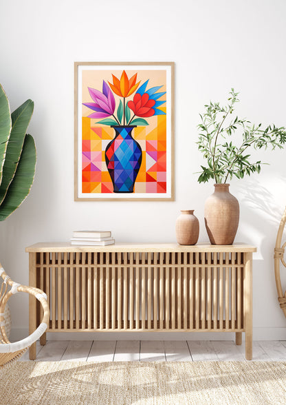 16 Flowers in Vibrant Color Vase
