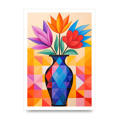16 Flowers in Vibrant Color Vase