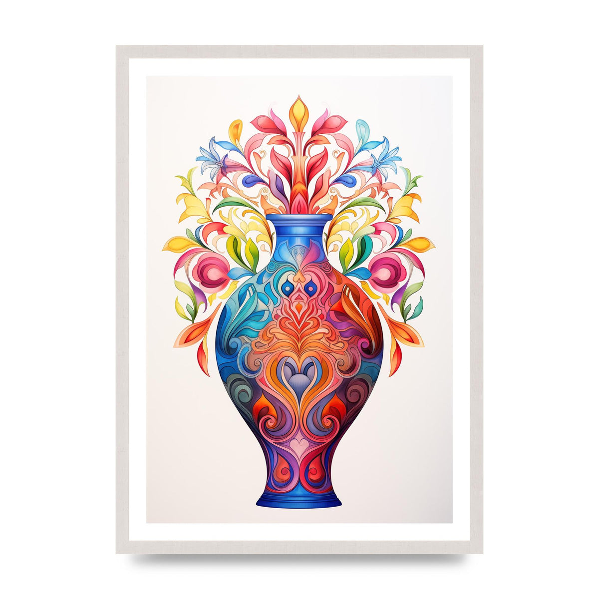 Vase with 22 Colorful Flower Shapes