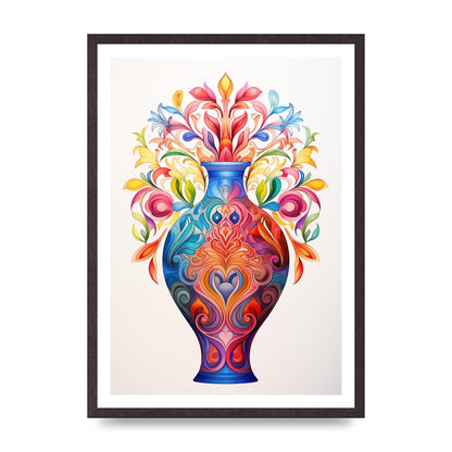Vase with 22 Colorful Flower Shapes