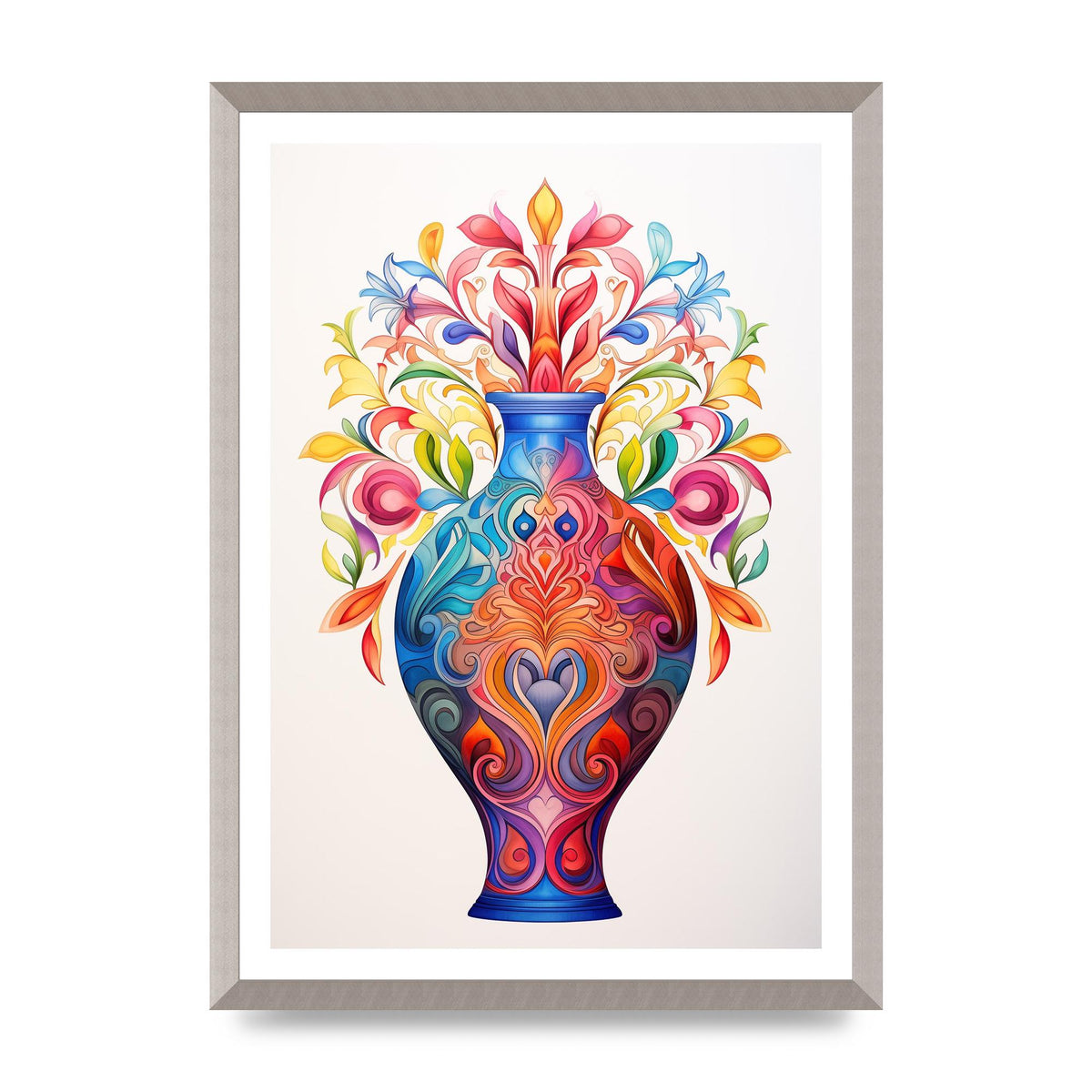 Vase with 22 Colorful Flower Shapes