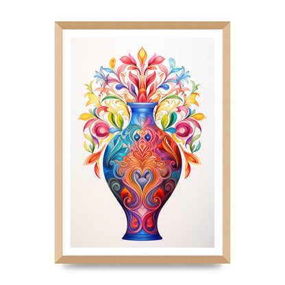 Vase with 22 Colorful Flower Shapes