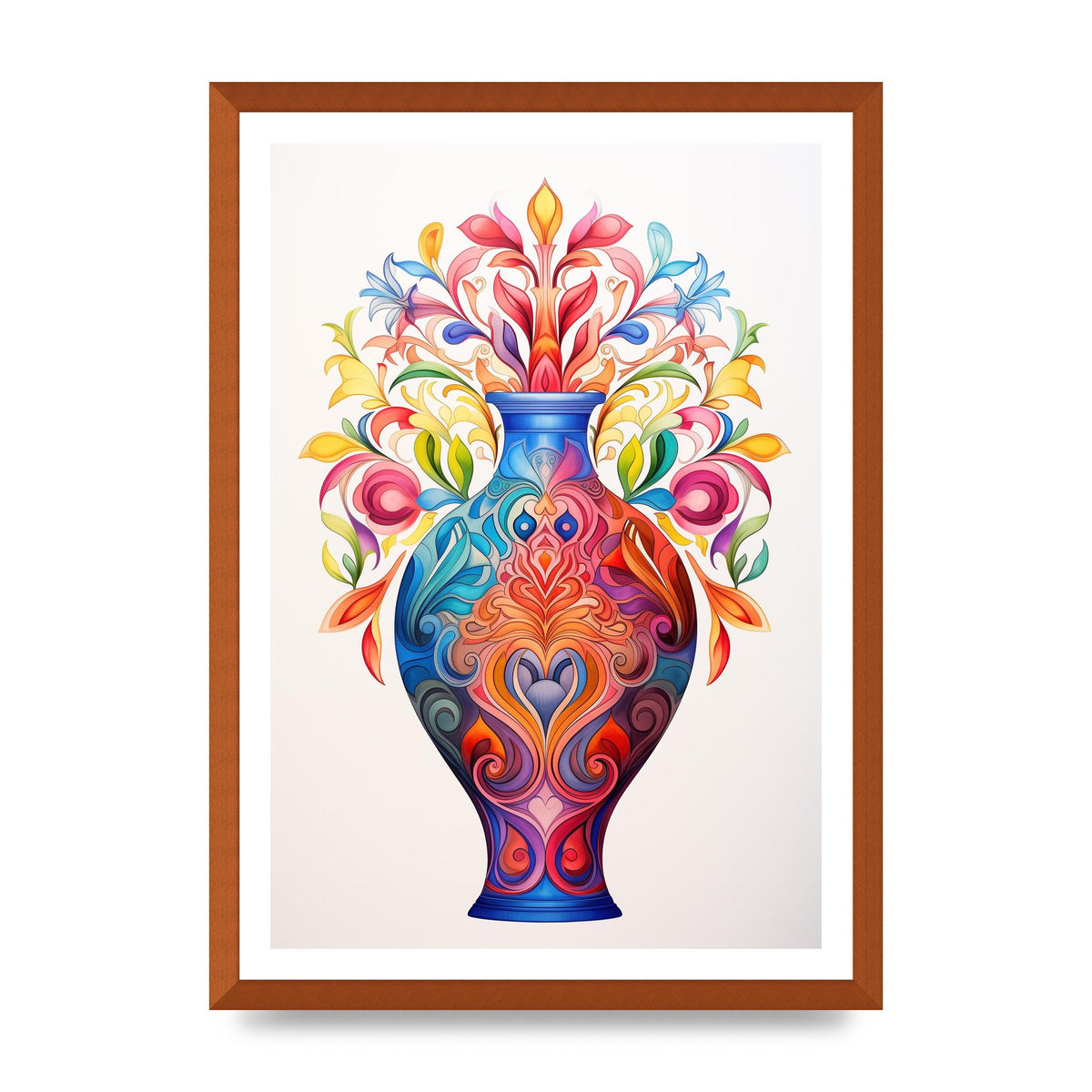 Vase with 22 Colorful Flower Shapes