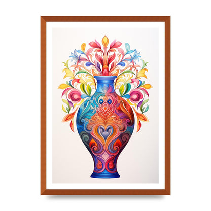 Vase with 22 Colorful Flower Shapes