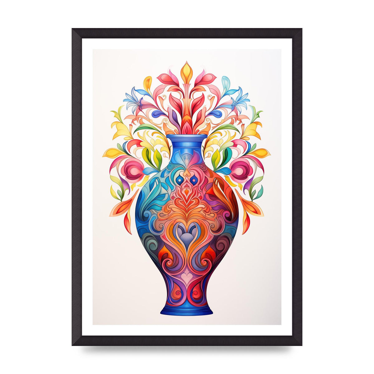 Vase with 22 Colorful Flower Shapes