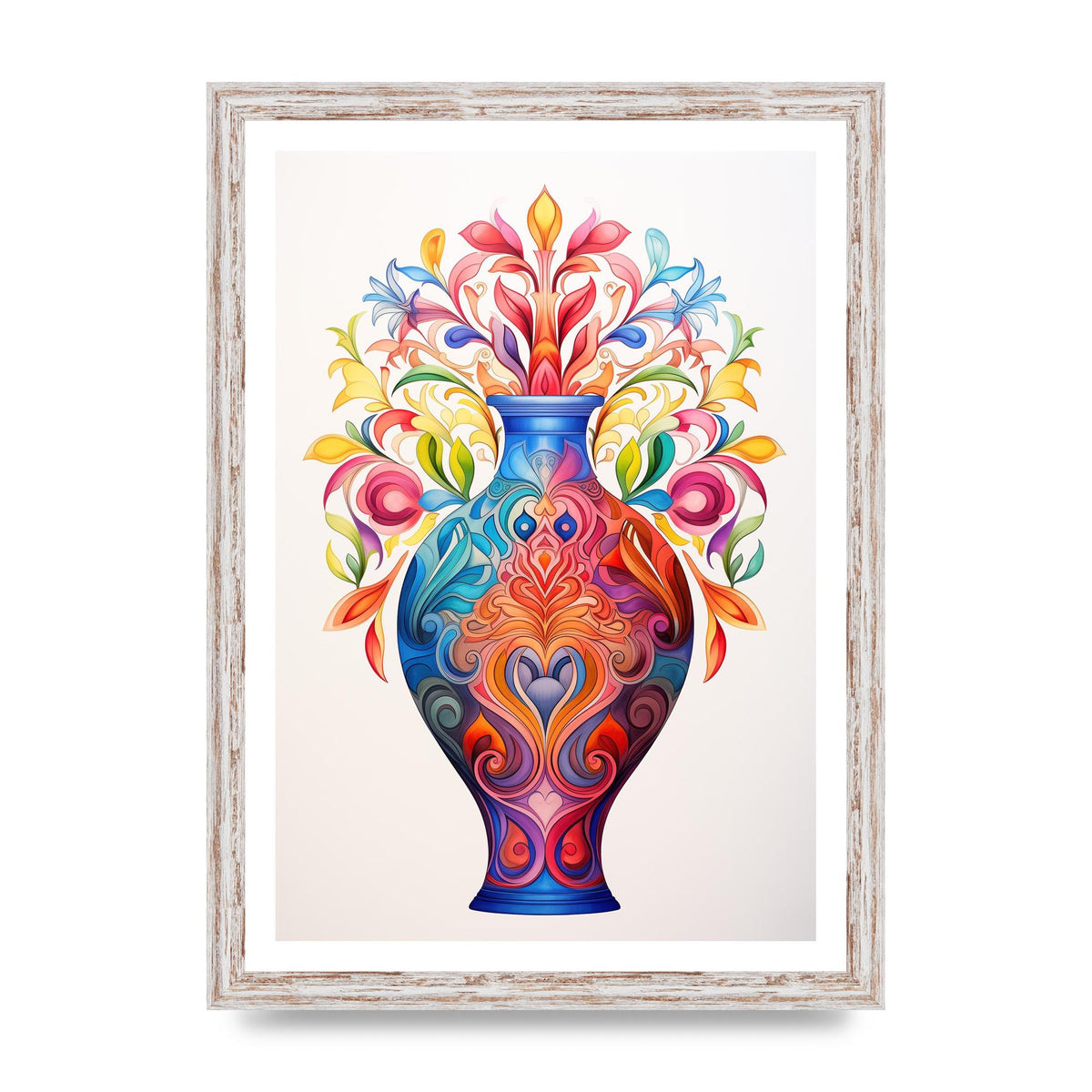 Vase with 22 Colorful Flower Shapes
