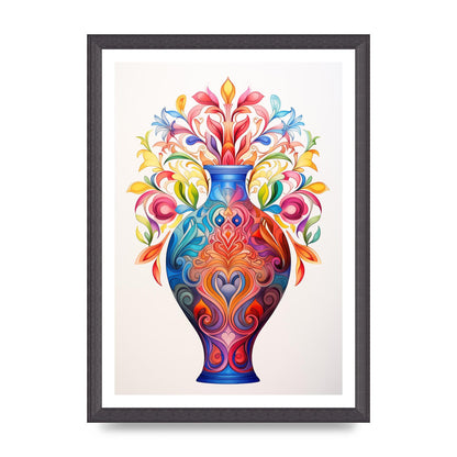 Vase with 22 Colorful Flower Shapes