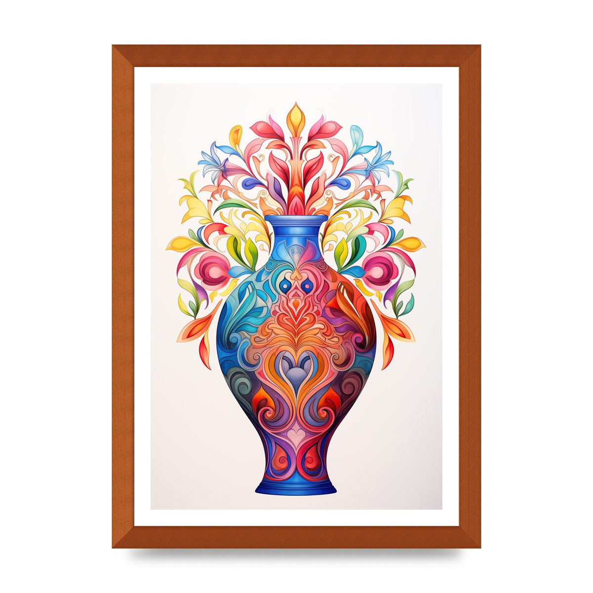 Vase with 22 Colorful Flower Shapes