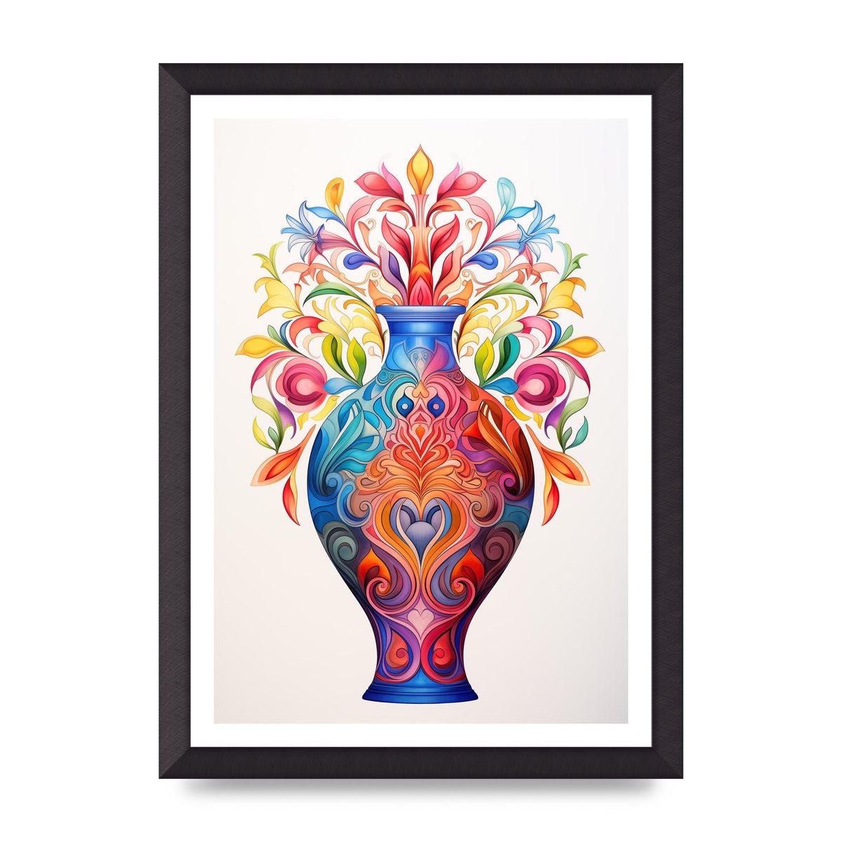 Vase with 22 Colorful Flower Shapes