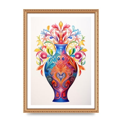 Vase with 22 Colorful Flower Shapes