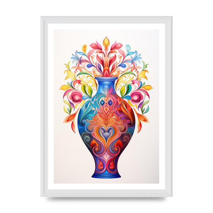 Vase with 22 Colorful Flower Shapes