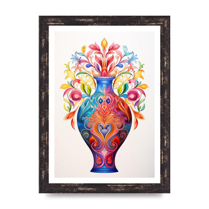 Vase with 22 Colorful Flower Shapes