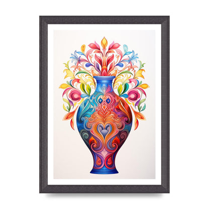 Vase with 22 Colorful Flower Shapes