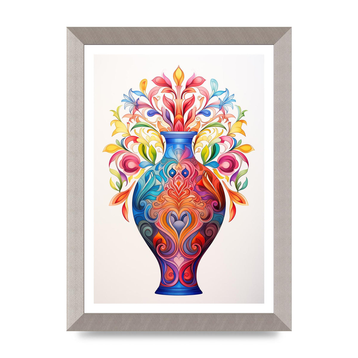 Vase with 22 Colorful Flower Shapes
