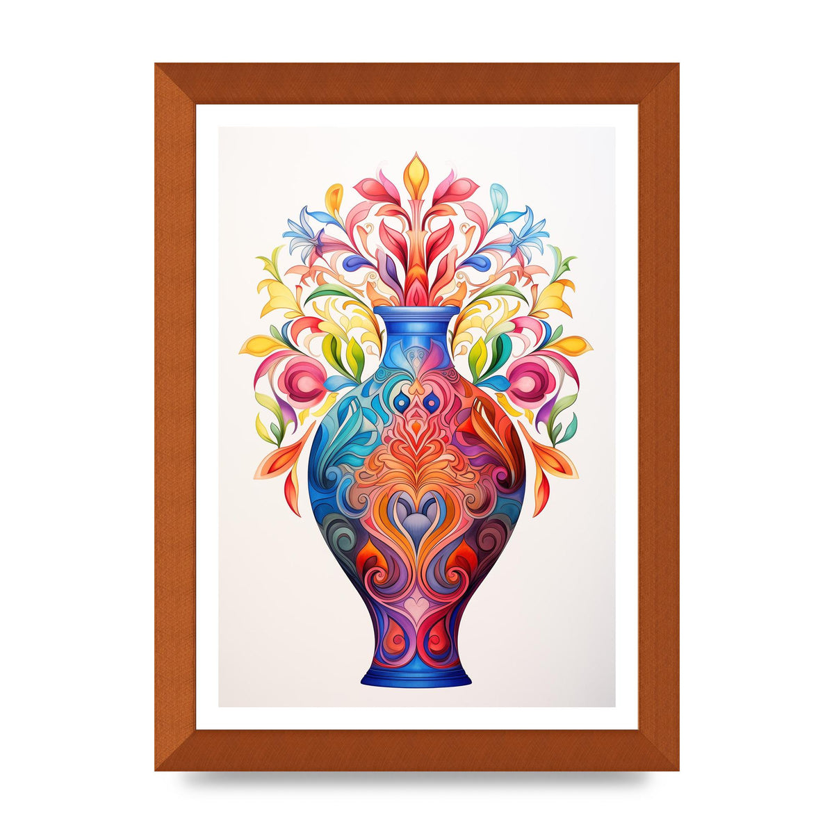 Vase with 22 Colorful Flower Shapes