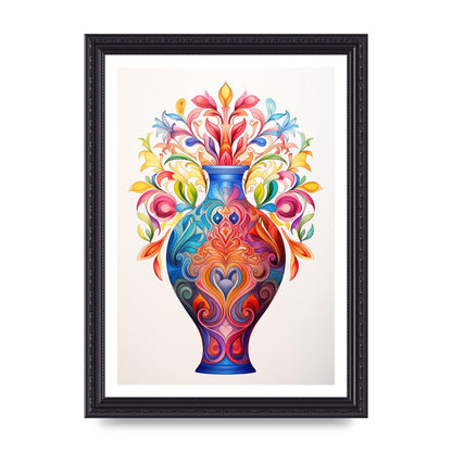 Vase with 22 Colorful Flower Shapes