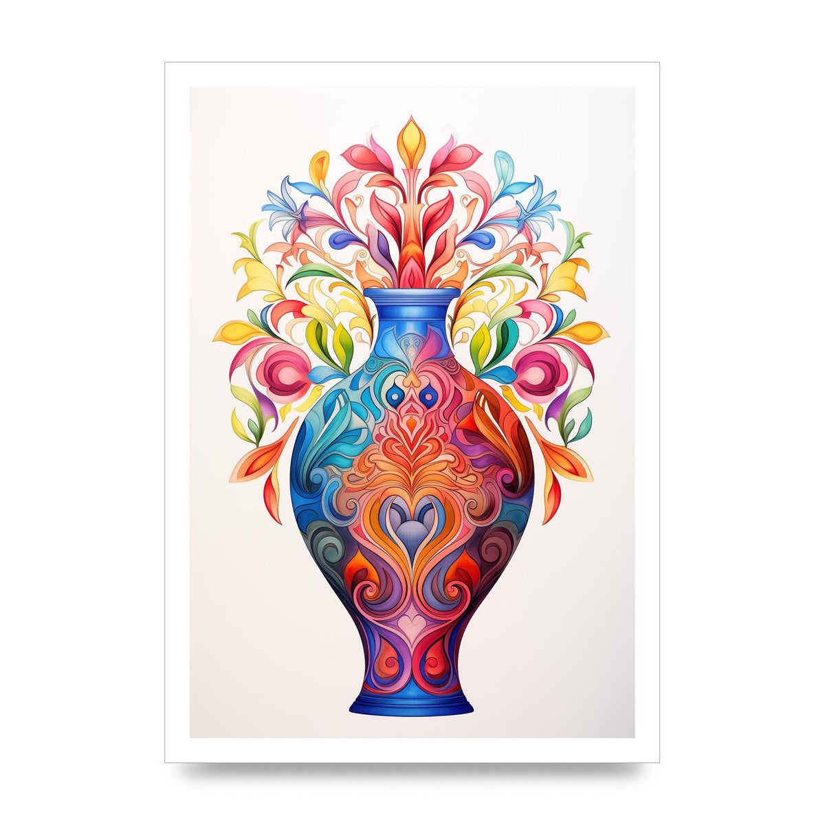 Vase with 22 Colorful Flower Shapes