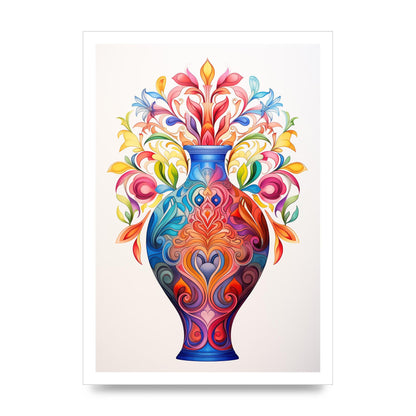 Vase with 22 Colorful Flower Shapes
