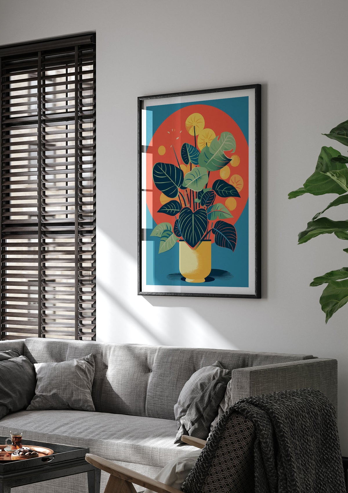 Simple Vase with 22 Colorful Blossoms