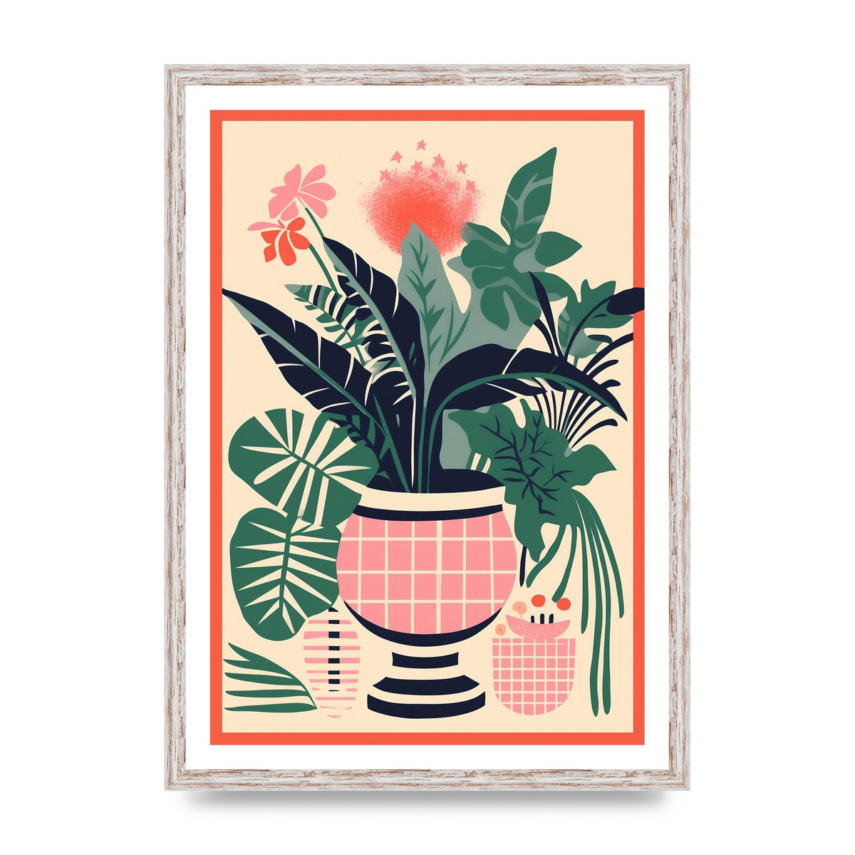 Vase with 24 Lively Colored Flowers