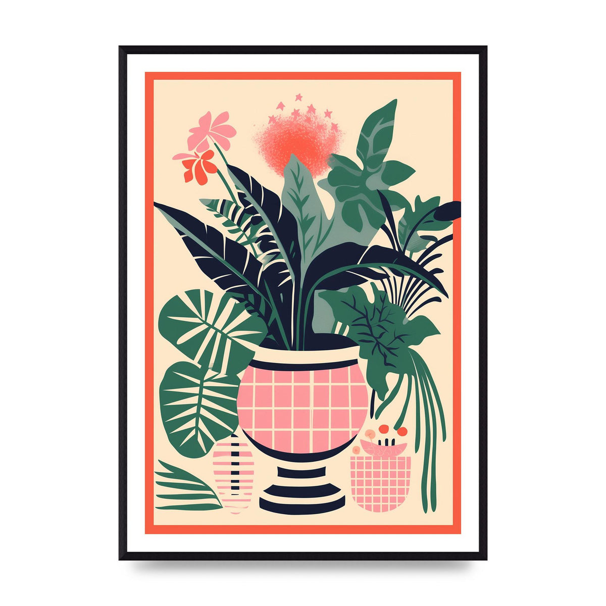 Vase with 24 Lively Colored Flowers