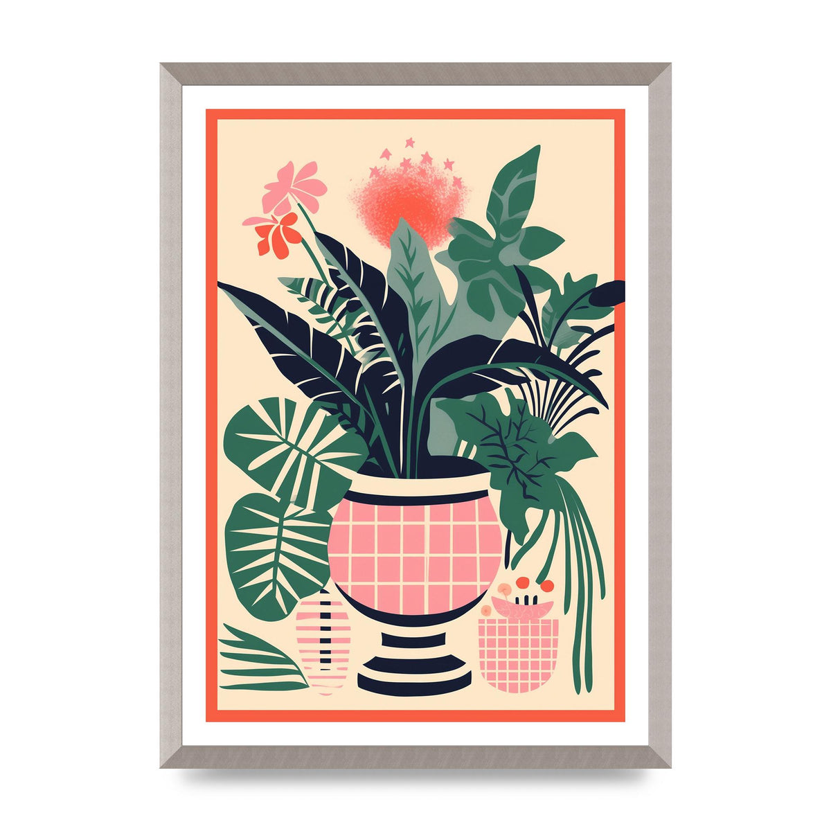 Vase with 24 Lively Colored Flowers
