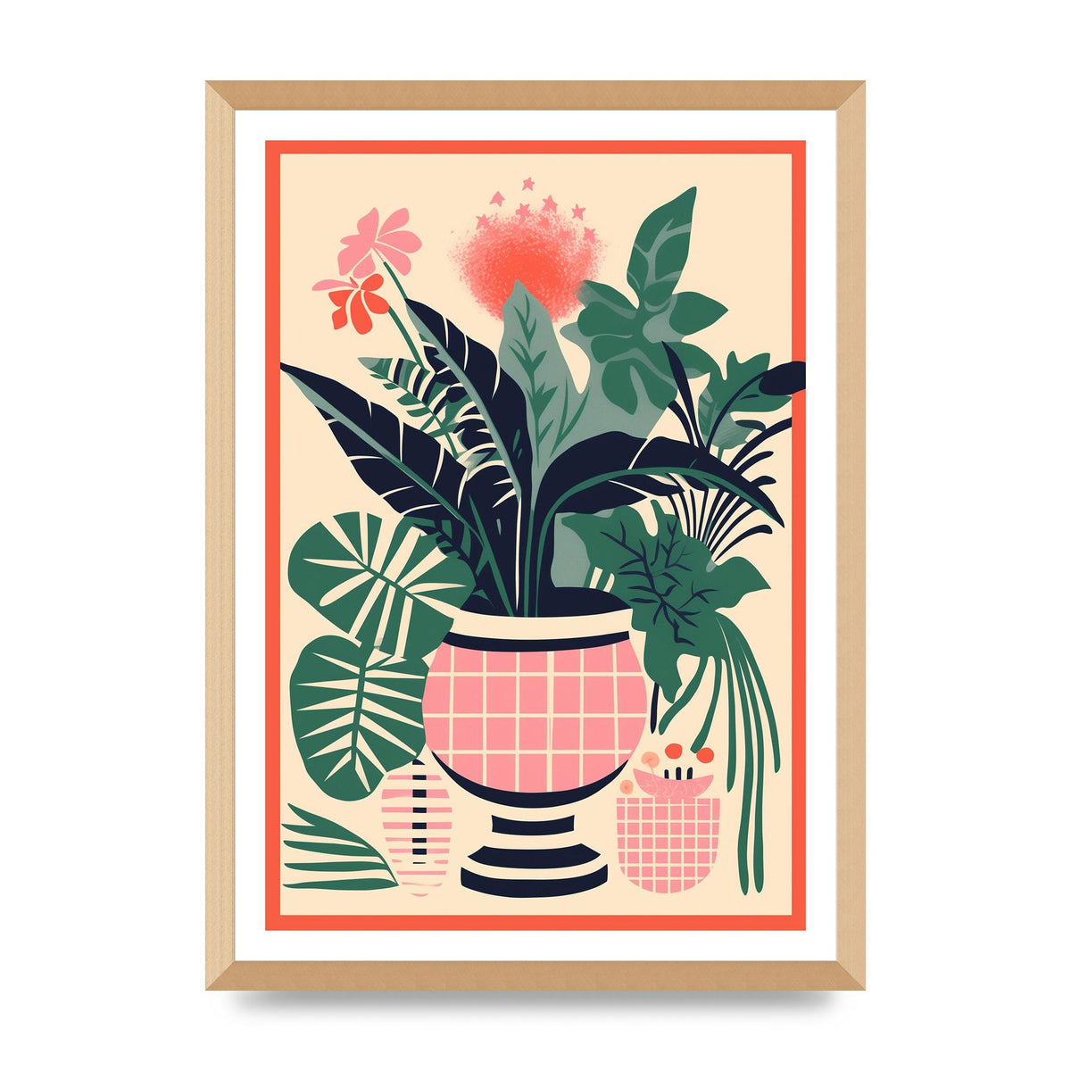 Vase with 24 Lively Colored Flowers