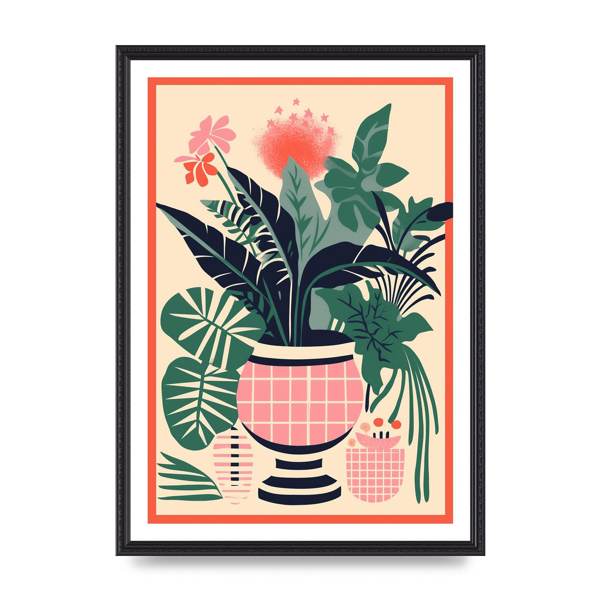 Vase with 24 Lively Colored Flowers