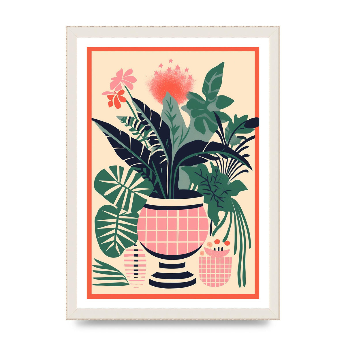 Vase with 24 Lively Colored Flowers