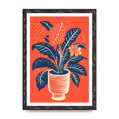 Vase with Rich Hues and Vibrant Blooms