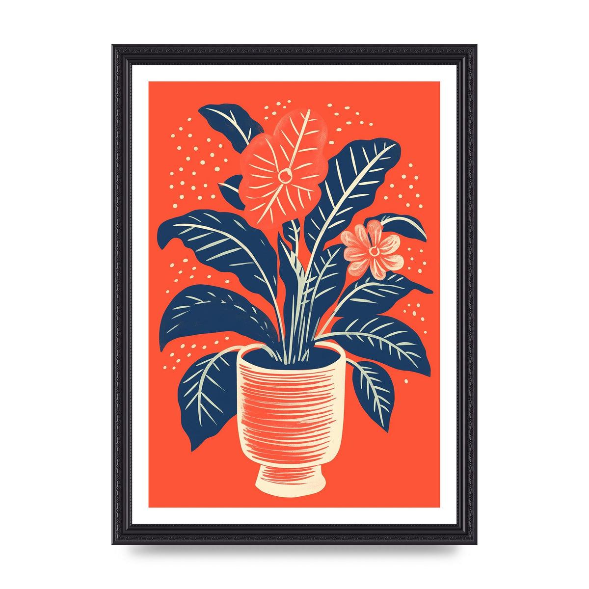 Vase with Rich Hues and Vibrant Blooms