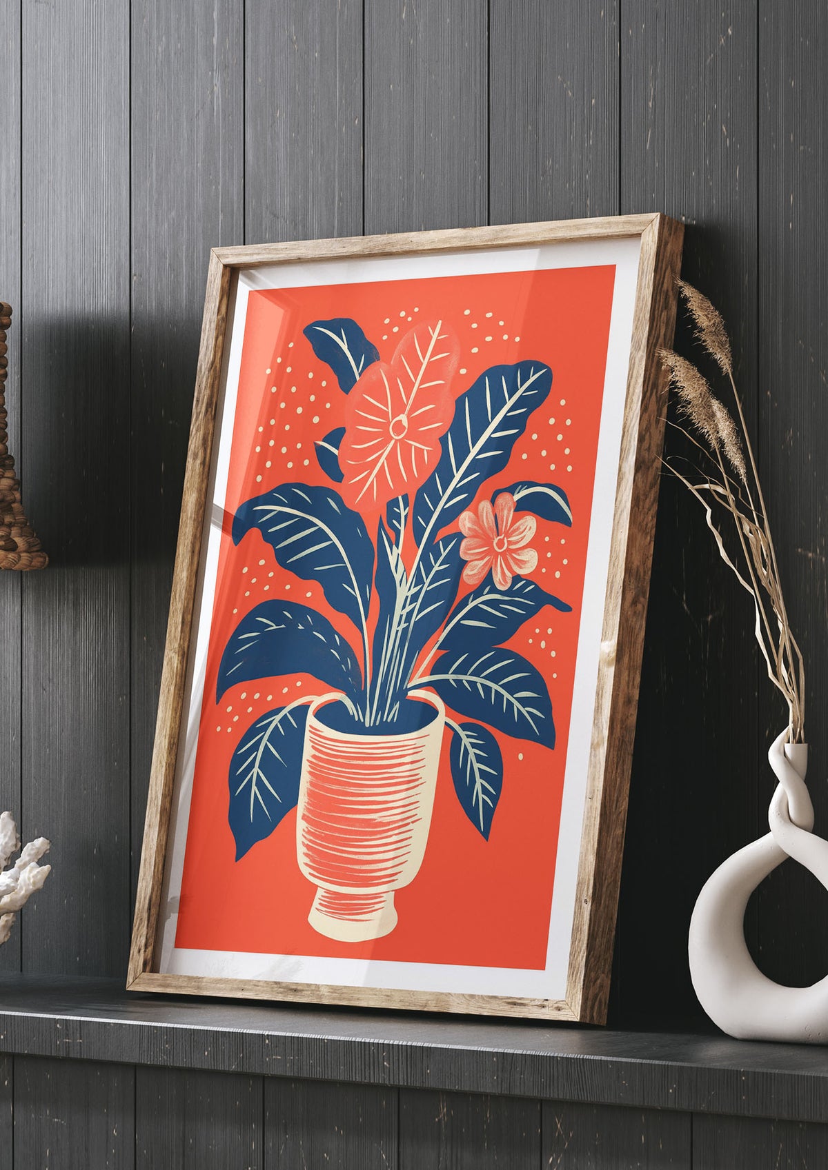 Vase with Rich Hues and Vibrant Blooms
