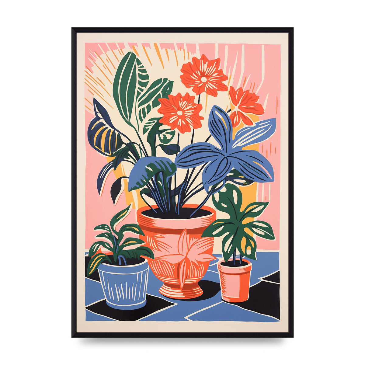 Vase with 27 Brightly Colored Flowers