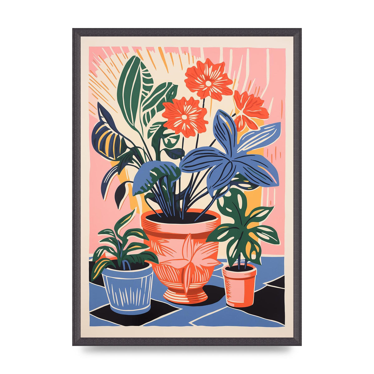 Vase with 27 Brightly Colored Flowers