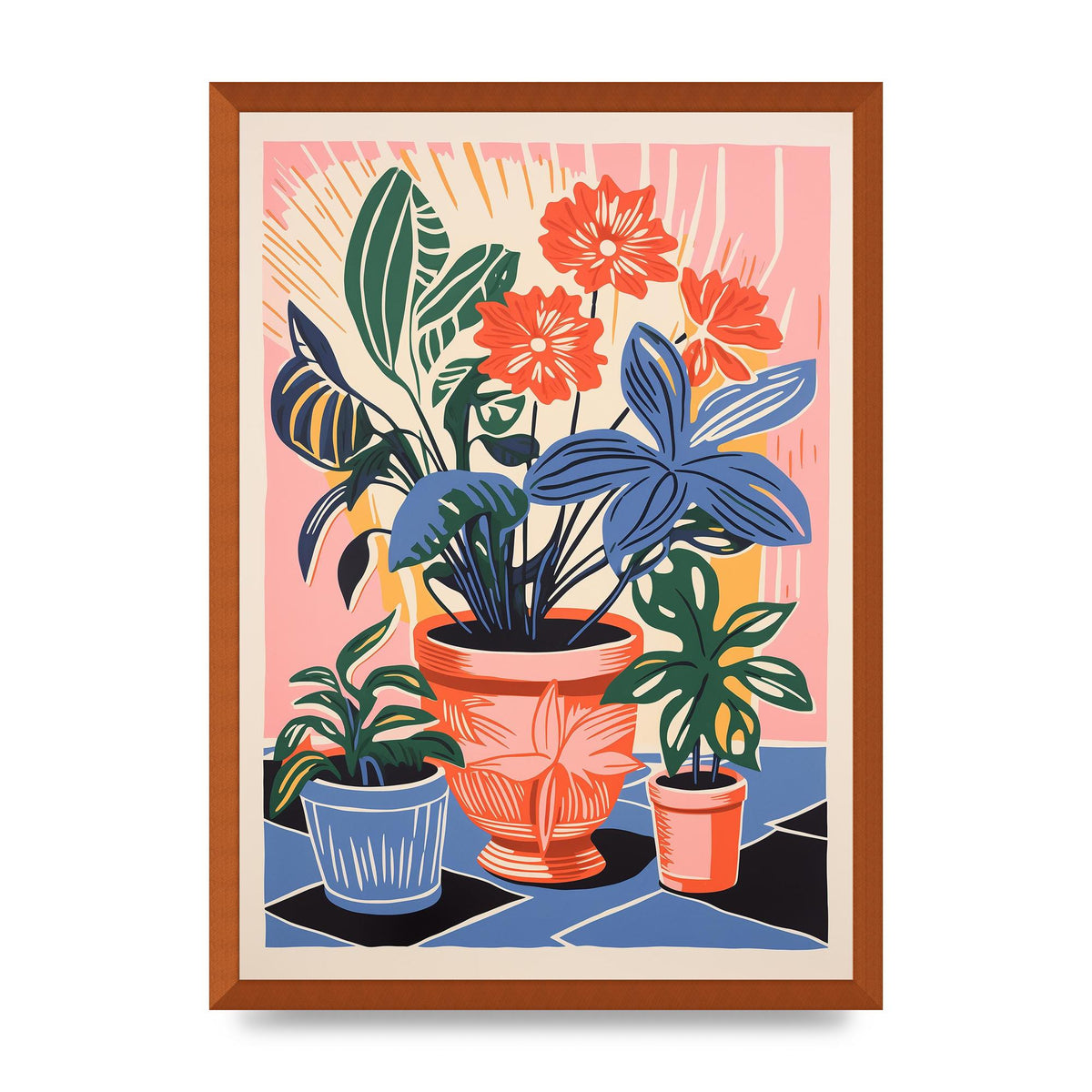 Vase with 27 Brightly Colored Flowers