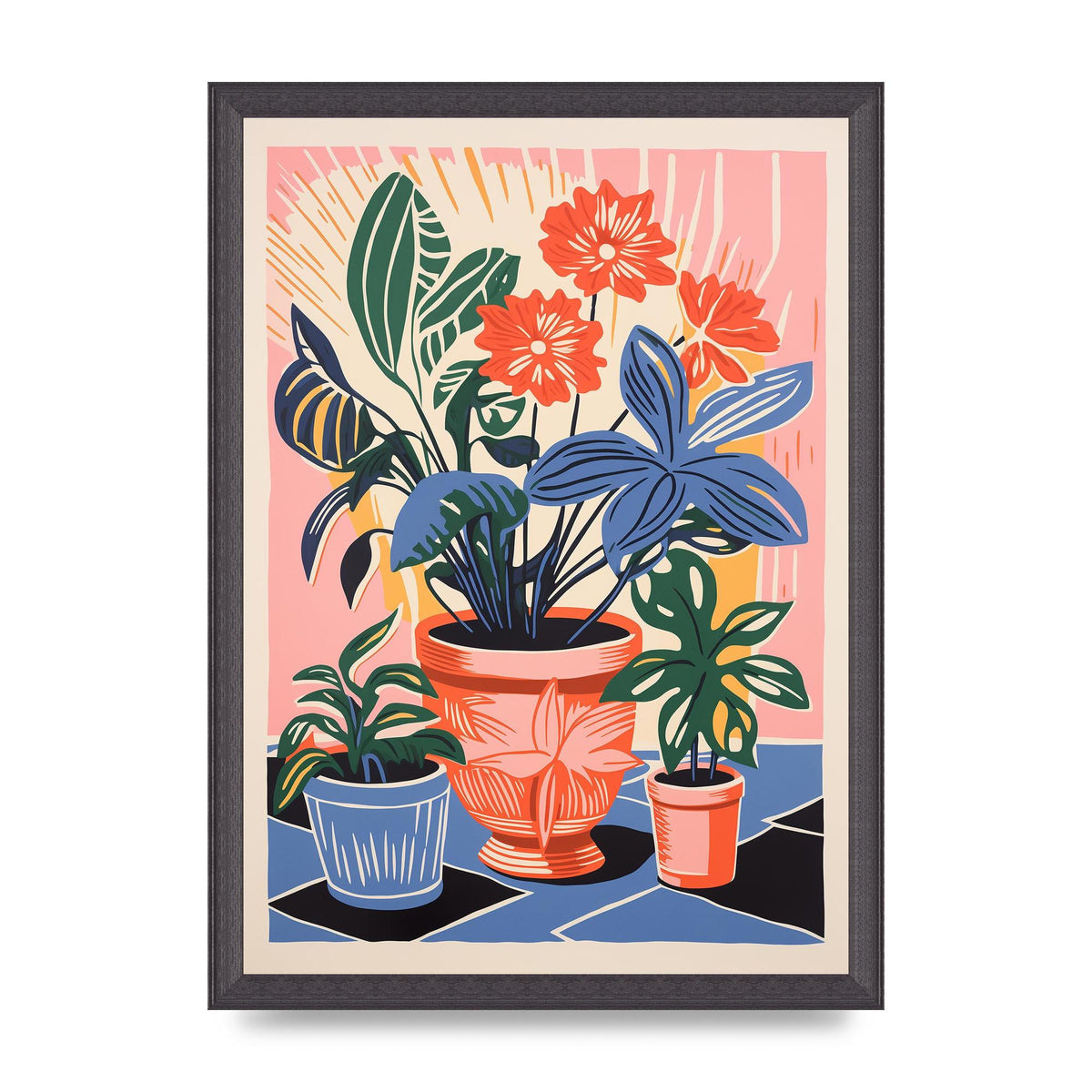 Vase with 27 Brightly Colored Flowers